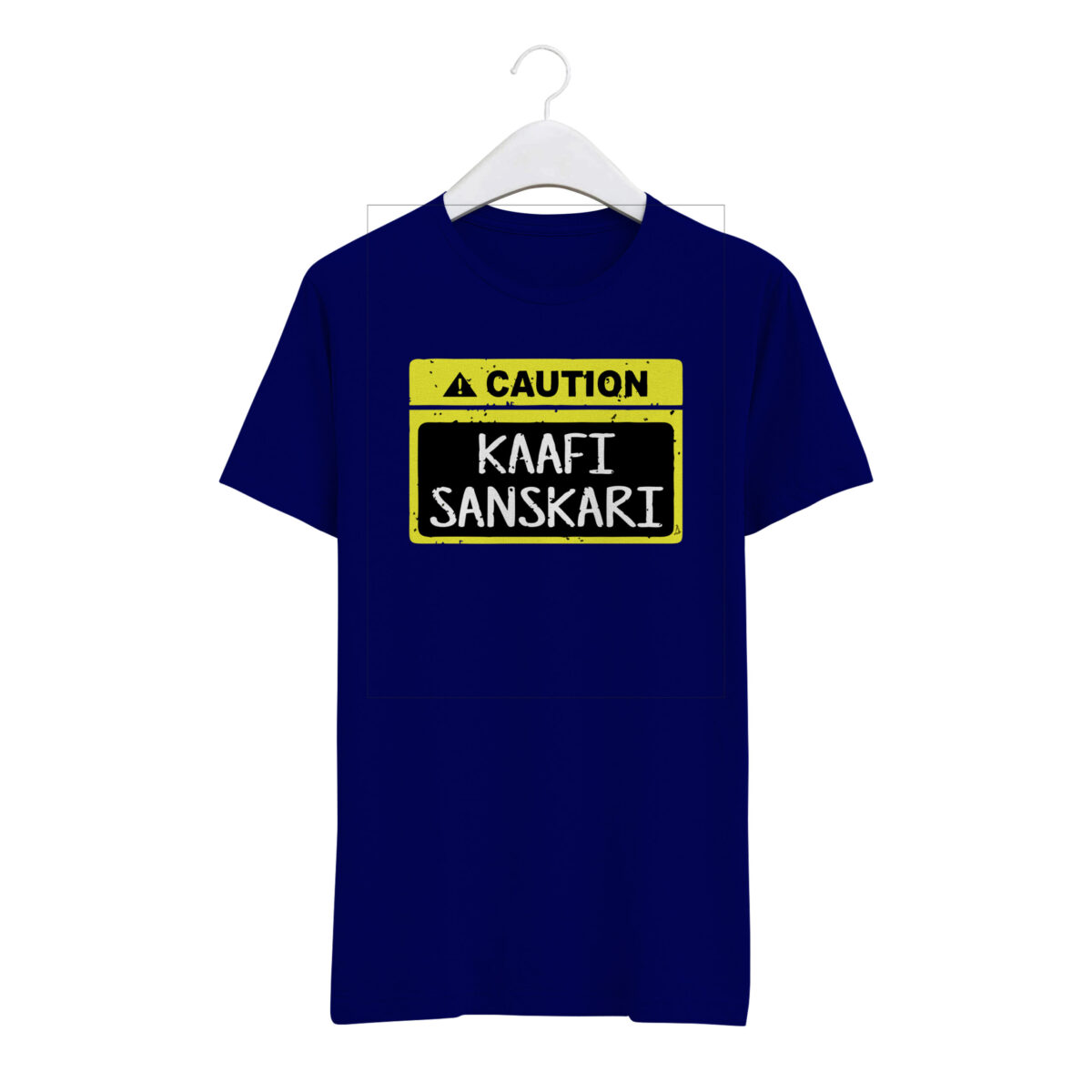 Round Neck T-Shirt “CAUTION - KAAFI SANSKARI” – BG-RN51 - Image 4