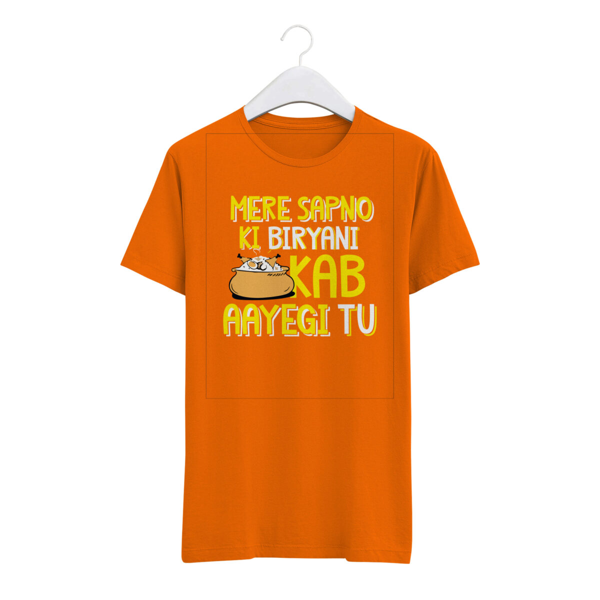 Round Neck T-Shirt “MERE SAPNO KI BIRYANI KAB AAYEGI” – BG-RN56 - Image 5