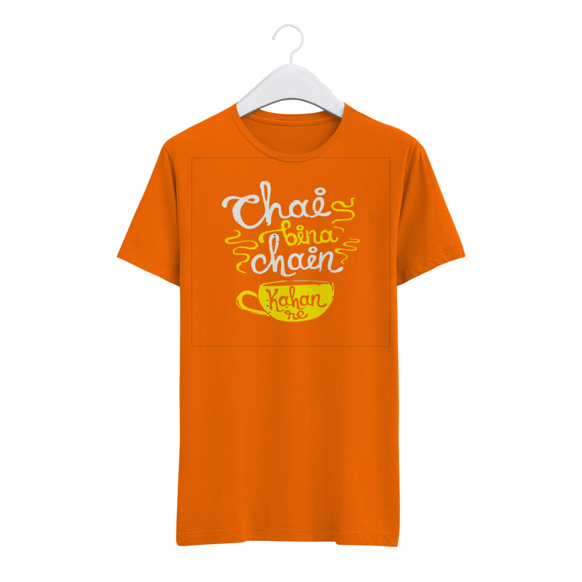 Round Neck T-Shirt “CHAI BINA CHAIN KAHAN RE” – BG-RN72 - Image 4