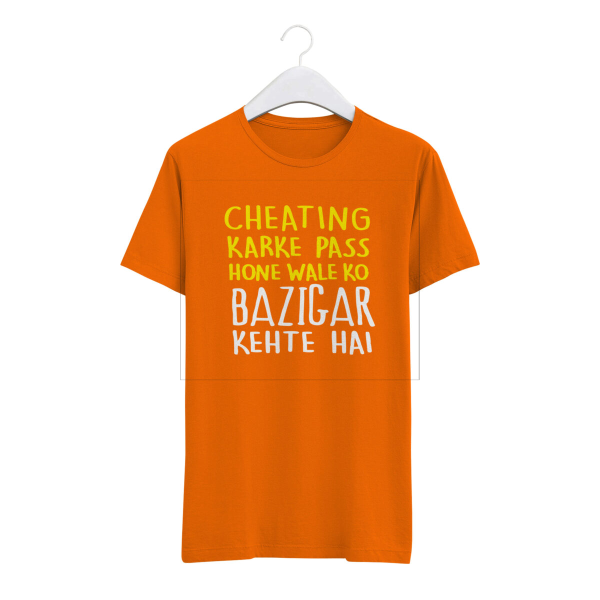 "CHEATING KRKE PASS HONE WALE KO, BAZIGAR KEHTE HAI" Personalized Round Neck T-Shirt - MGBIO-RN (38) - Image 5