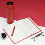 Red 3in1 Combo Gift Set Notebook Diary, Round Pen, and Bottle - For Employee Joining Kit, Corporate, Client or Dealer Gifting BG-JKSR184 - Image 2