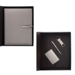 4 in 1 Grey Power Bank Notebook Diary, Pen, Keychain, and Card Holder Combo - For Employee Joining Kit, Client, Dealer Gifting, Corporate Gifting or Return Gift BG-HK2564