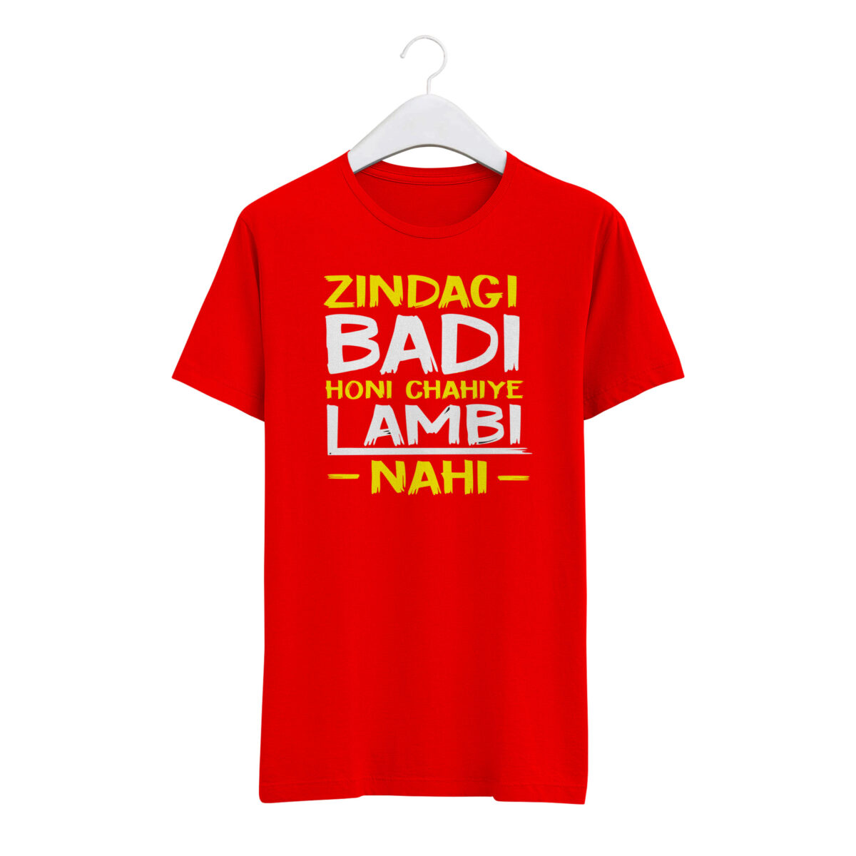 "Zindagi badi honi chahiye lambi nhi" Personalized Round Neck T-Shirt - MGBIO-RN1 (29) - Image 6