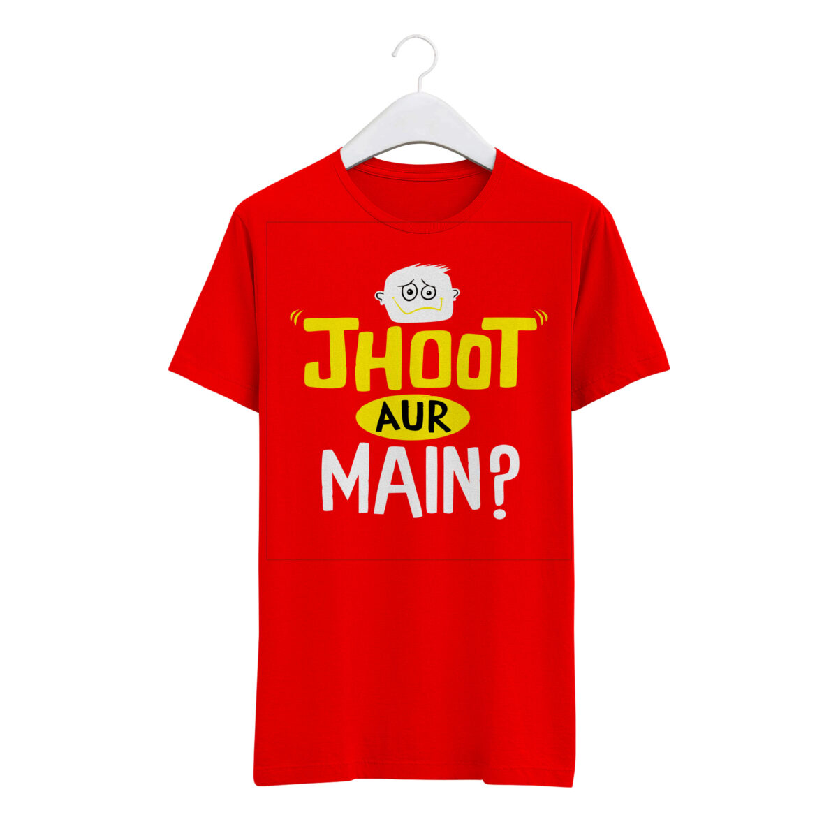 Round Neck T-Shirt "JHOOT AUR MAIN" - BG-RN47 - Image 3