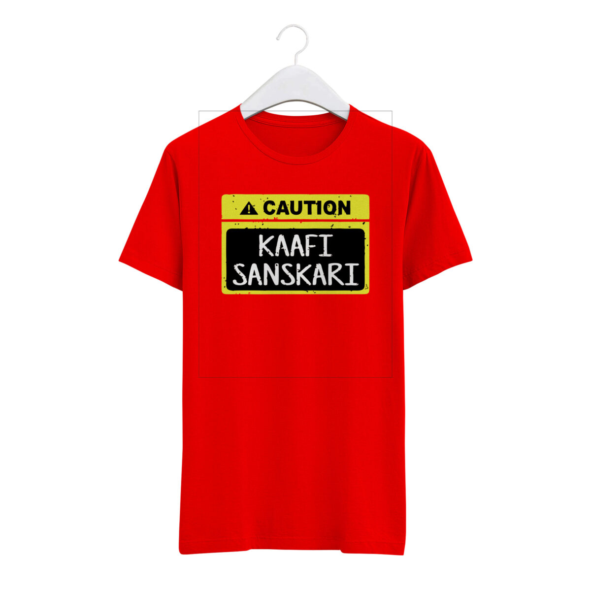 Round Neck T-Shirt “CAUTION - KAAFI SANSKARI” – BG-RN51 - Image 2