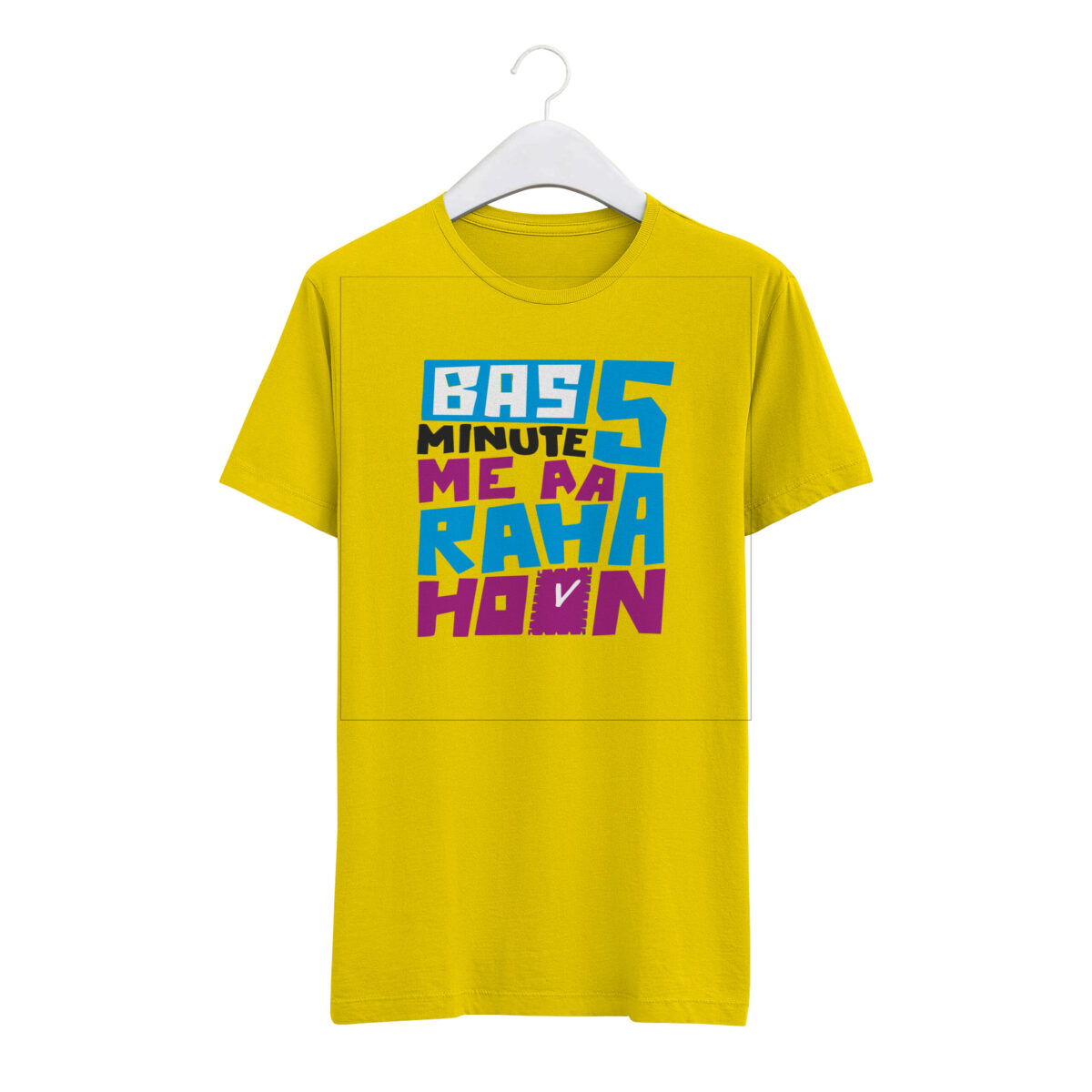 Round Neck T-Shirt “BAS 5 MIN ME AA RAHA HAUN” – BG-RN51 - Image 8