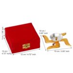 Giftinx Premium Akhand Aarti Diya with Velvet Box Agarbatti Holder, Dhoop Holder and (Brass, Gold) (5" Inches) Diya for Diwali - Image 5