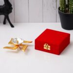 Giftinx Premium Akhand Aarti Diya with Velvet Box Agarbatti Holder, Dhoop Holder and (Brass, Gold) (5" Inches) Diya for Diwali - Image 4