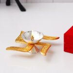 Giftinx Premium Akhand Aarti Diya with Velvet Box Agarbatti Holder, Dhoop Holder and (Brass, Gold) (5" Inches) Diya for Diwali - Image 6